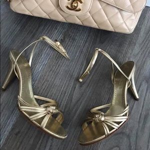 CHANEL Pearl gold heels